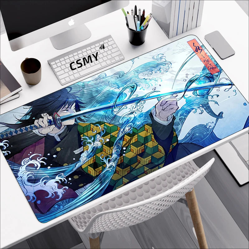 Tapis de souris gamer Demon Slayer – Grand format pour clavier & souris – Accessoire de bureau inspiré de l’anime