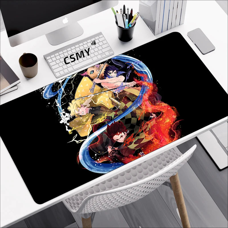 Tapis de souris gamer Demon Slayer – Grand format pour clavier & souris – Accessoire de bureau inspiré de l’anime