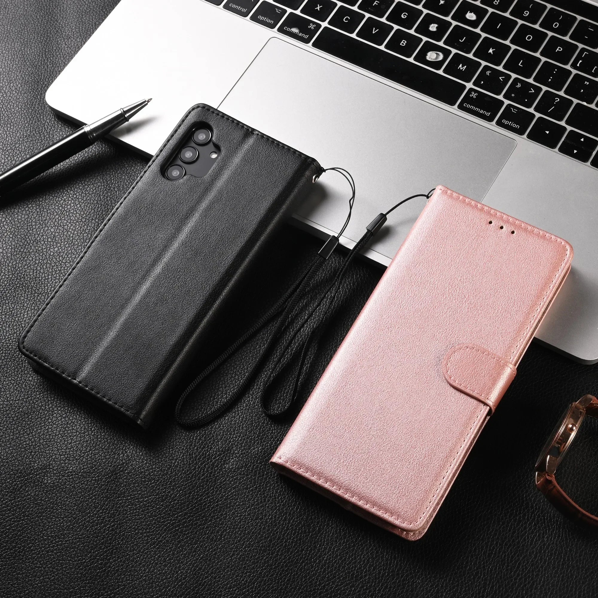 Coque portefeuille en cuir avec rabat – Compatible Samsung Galaxy