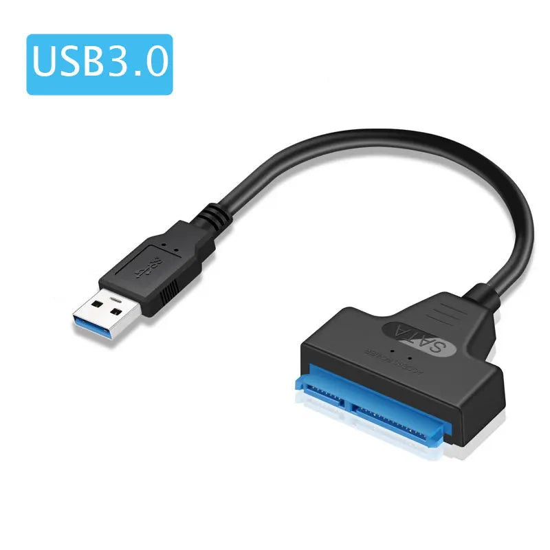Câble adaptateur SATA vers USB 3.0/2.0 – Jusqu’à 6 Gbps – Pour disque dur ou SSD 2,5’’ SATA III (22 broches)