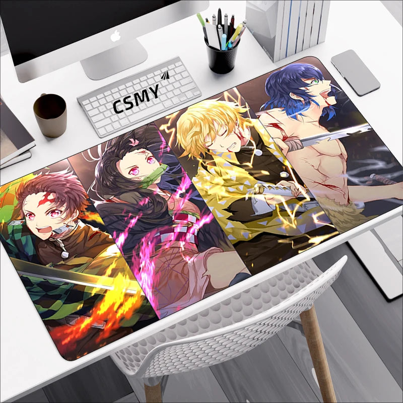 Tapis de souris gamer Demon Slayer – Grand format pour clavier & souris – Accessoire de bureau inspiré de l’anime