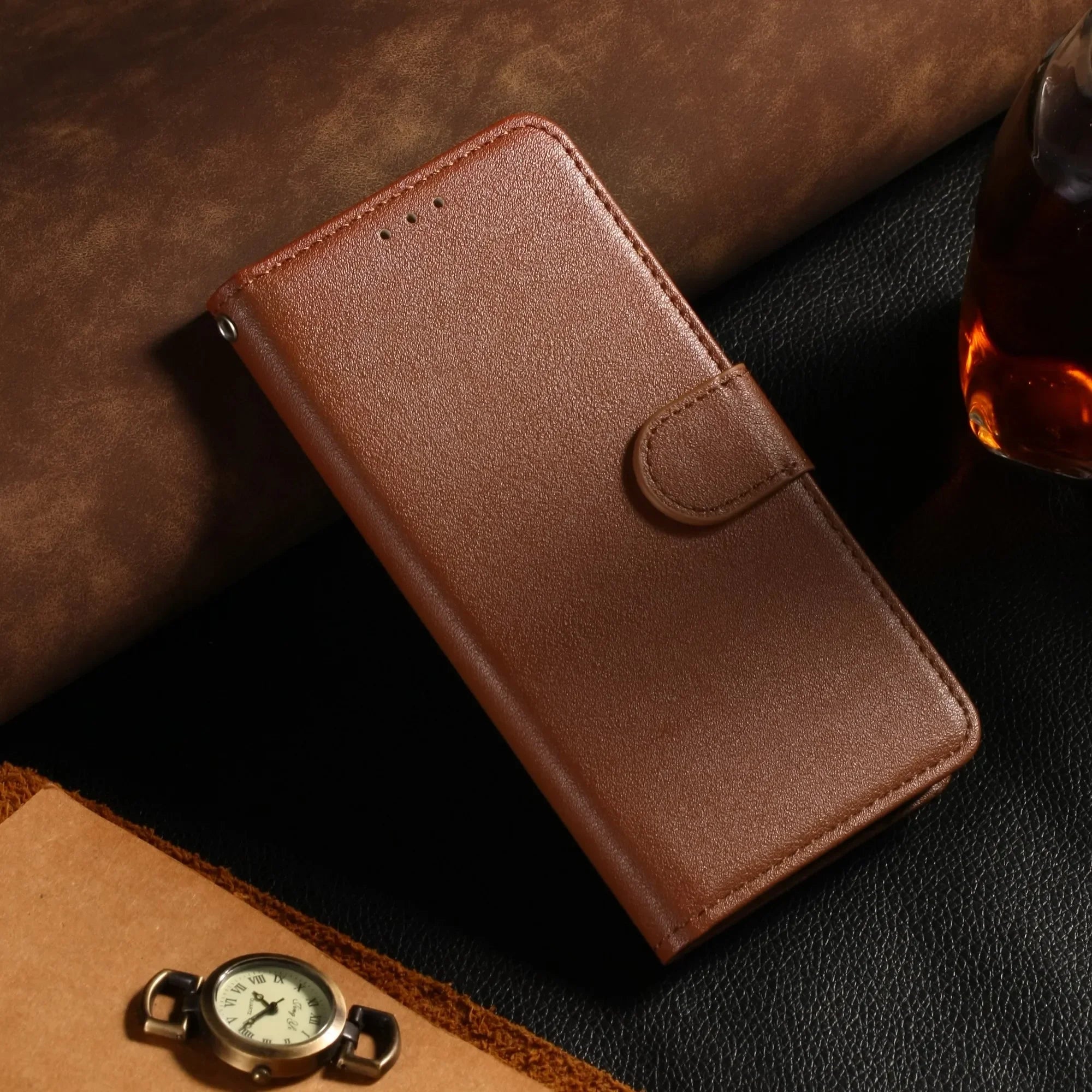 Coque portefeuille en cuir avec rabat – Compatible Samsung Galaxy