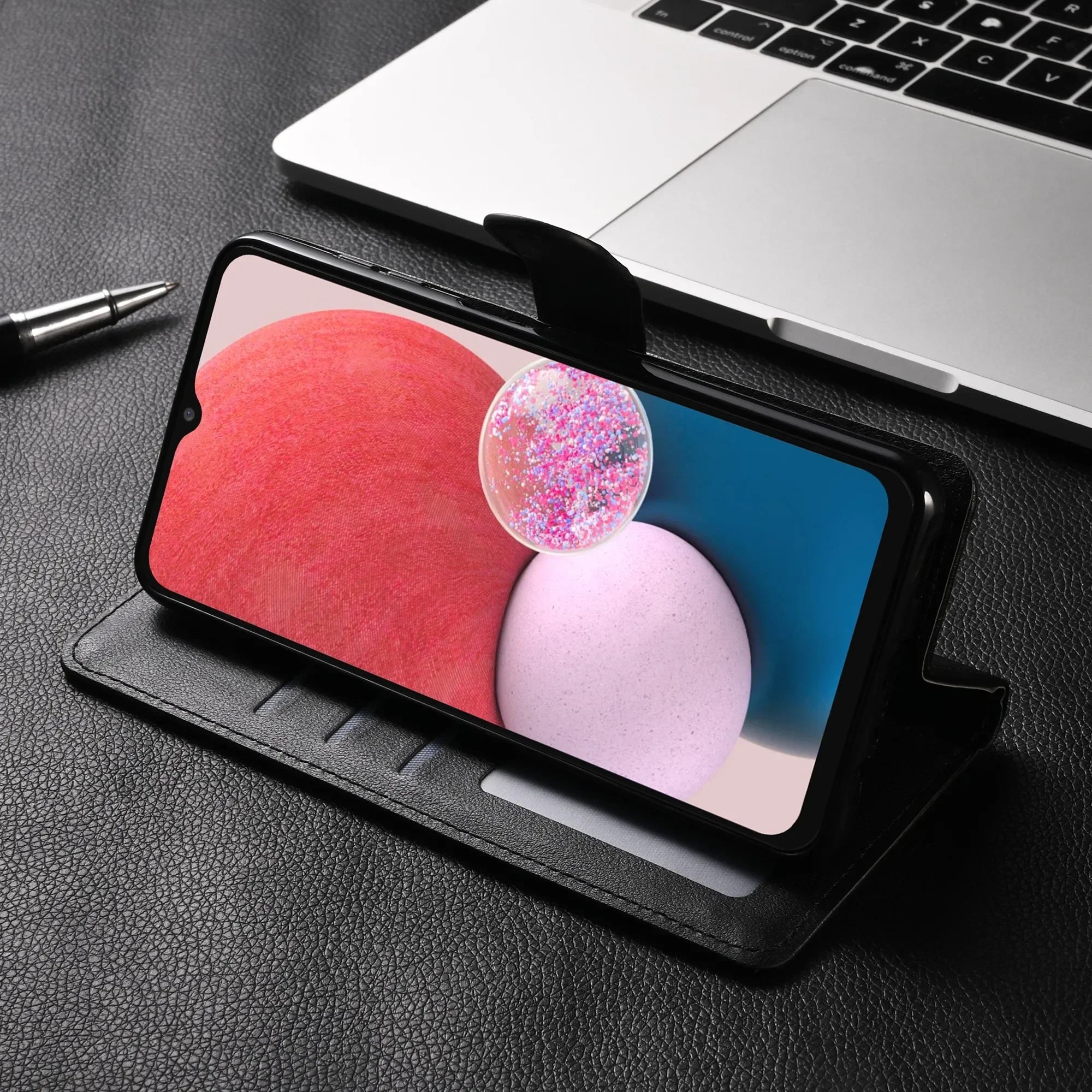 Coque portefeuille en cuir avec rabat – Compatible Samsung Galaxy