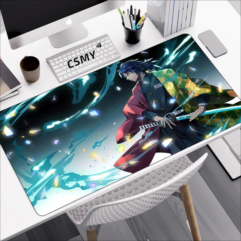 Tapis de souris gamer Demon Slayer – Grand format pour clavier & souris – Accessoire de bureau inspiré de l’anime