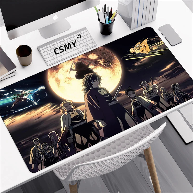 Tapis de souris gamer Demon Slayer – Grand format pour clavier & souris – Accessoire de bureau inspiré de l’anime