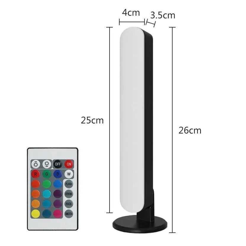 Lampe d’ambiance RGB pour bureau et écran – Bande LED avec télécommande, capteur audio et éclairage d’ambiance PC ou TV