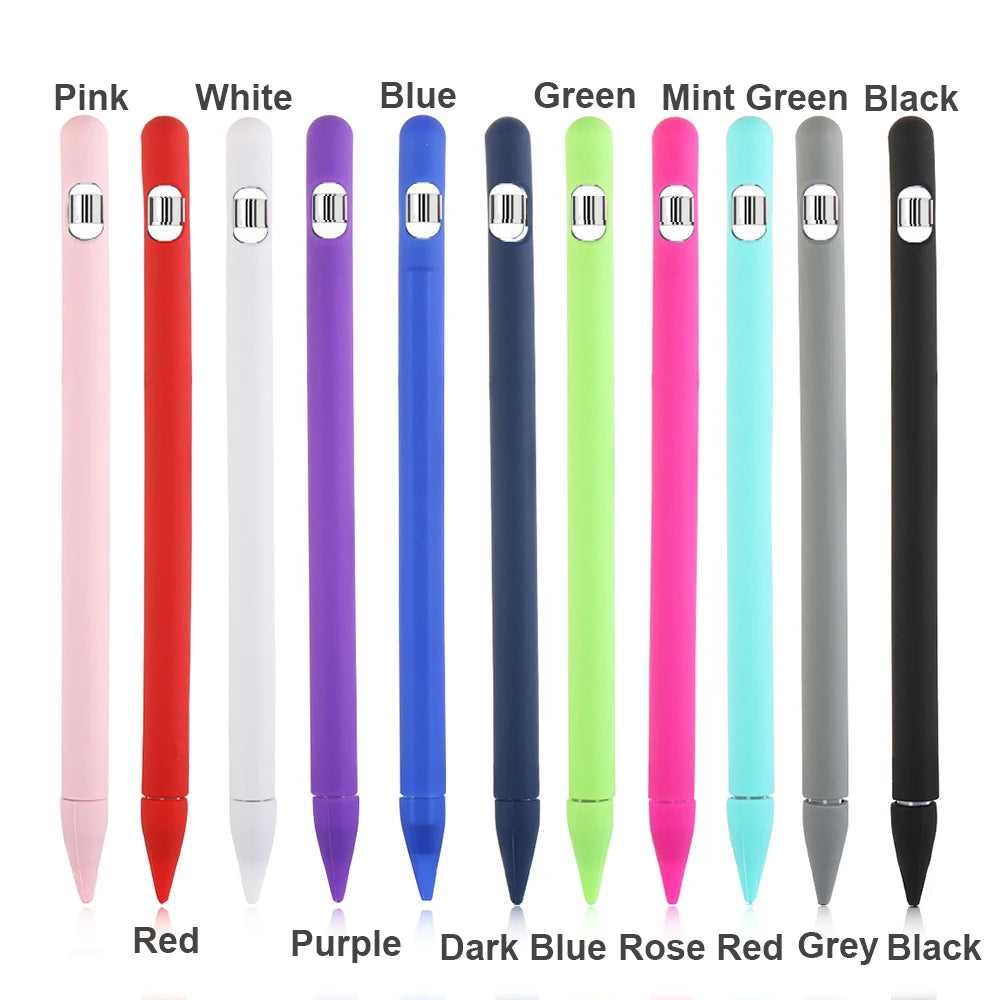Étui de protection en silicone pour Apple Pencil 1re génération – Housse 4-en-1 colorée avec manchon antiglisse
