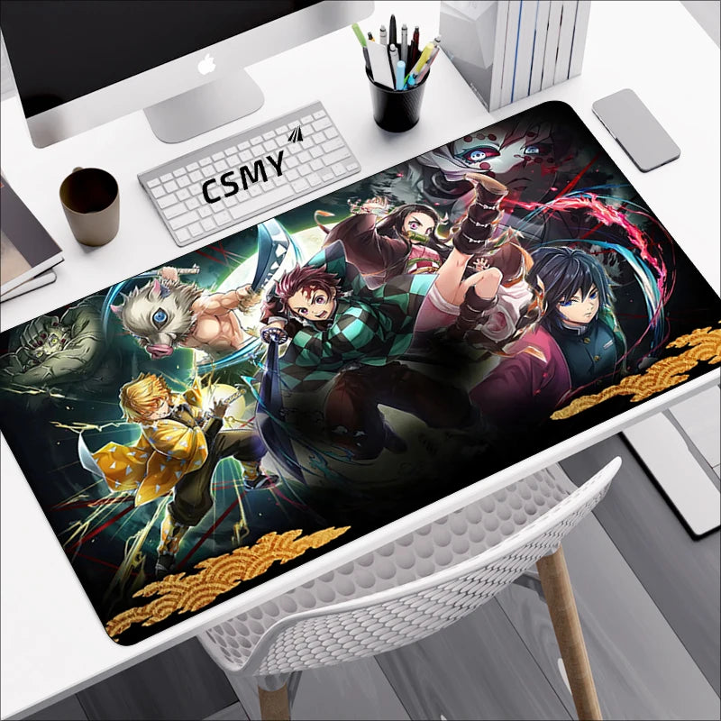 Tapis de souris gamer Demon Slayer – Grand format pour clavier & souris – Accessoire de bureau inspiré de l’anime