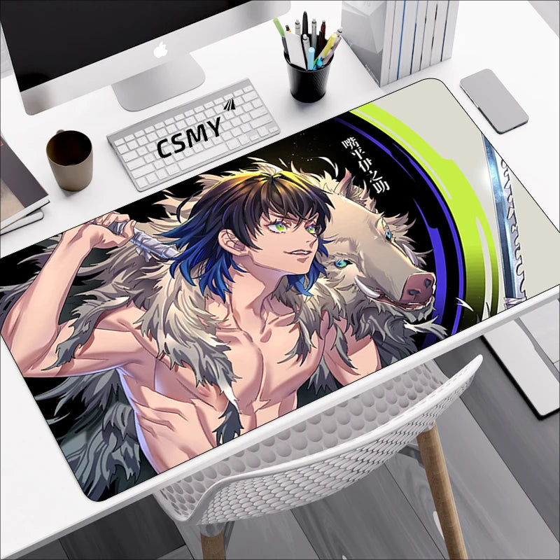 Tapis de souris gamer Demon Slayer – Grand format pour clavier & souris – Accessoire de bureau inspiré de l’anime