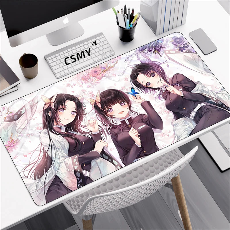 Tapis de souris gamer Demon Slayer – Grand format pour clavier & souris – Accessoire de bureau inspiré de l’anime