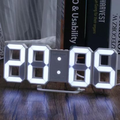 Horloge murale digitale LED 3D – Éclairage d’ambiance, affichage ajustable & mode nuit – Idéale pour chambre, salon ou bureau