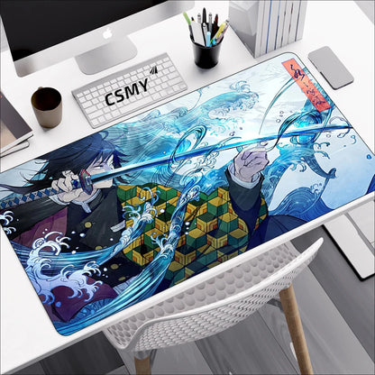 Tapis de souris gamer Demon Slayer – Grand format pour clavier & souris – Accessoire de bureau inspiré de l’anime