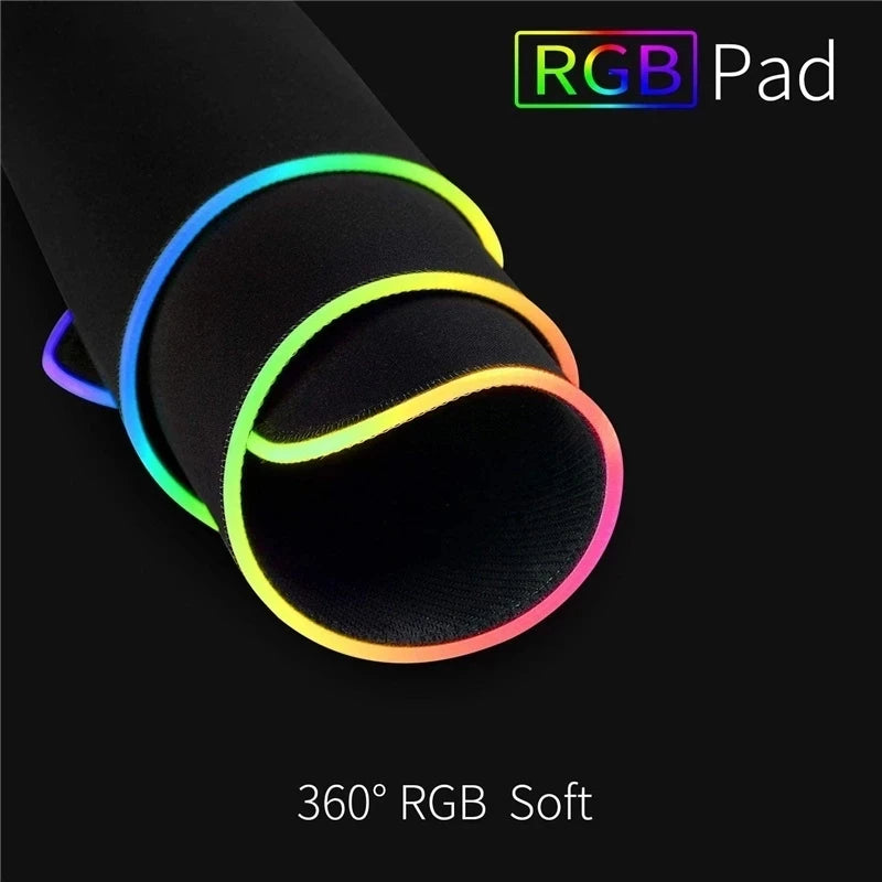 Tapis de souris RGB LED – Grand format étanche pour clavier & souris – Surface colorée pour setup gaming et e-sport