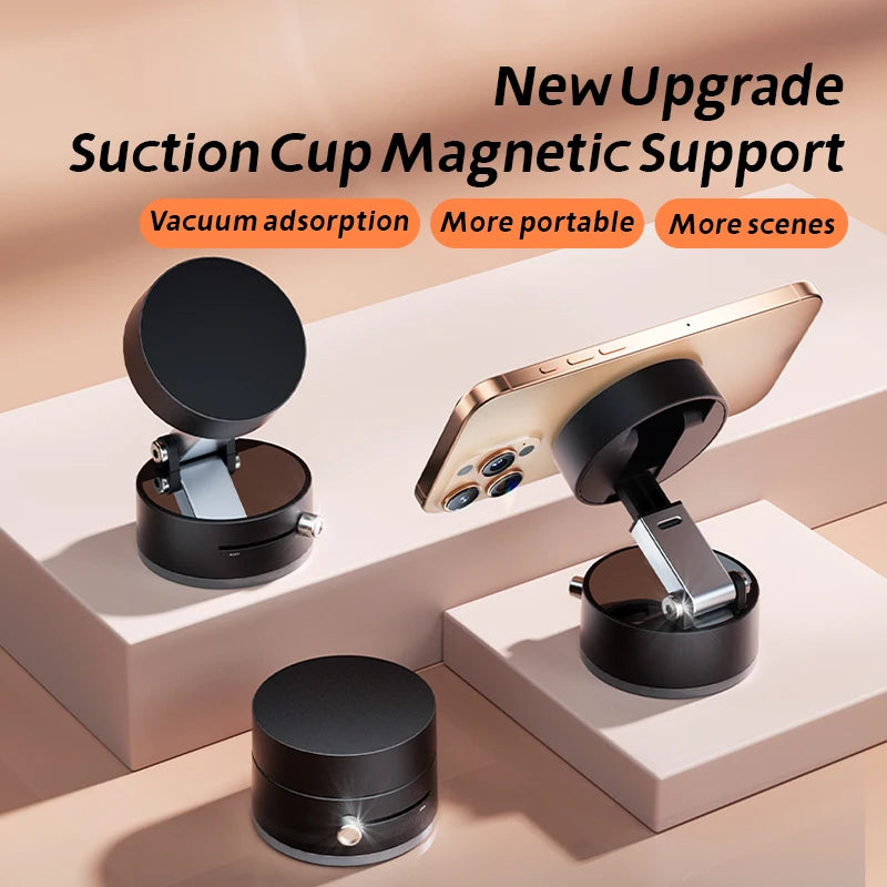 Support magnétique pliable double face – Fixation murale ou de table pour smartphone – Compatible iPhone & Android