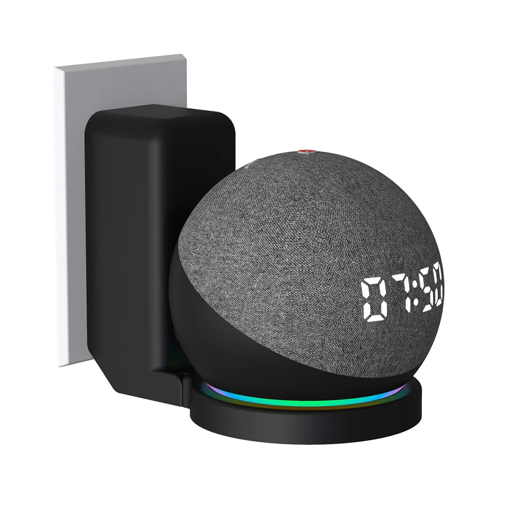 Support mural pour Echo Dot 4e et 5e génération – Fixation murale avec rangement de câble – Coque rigide