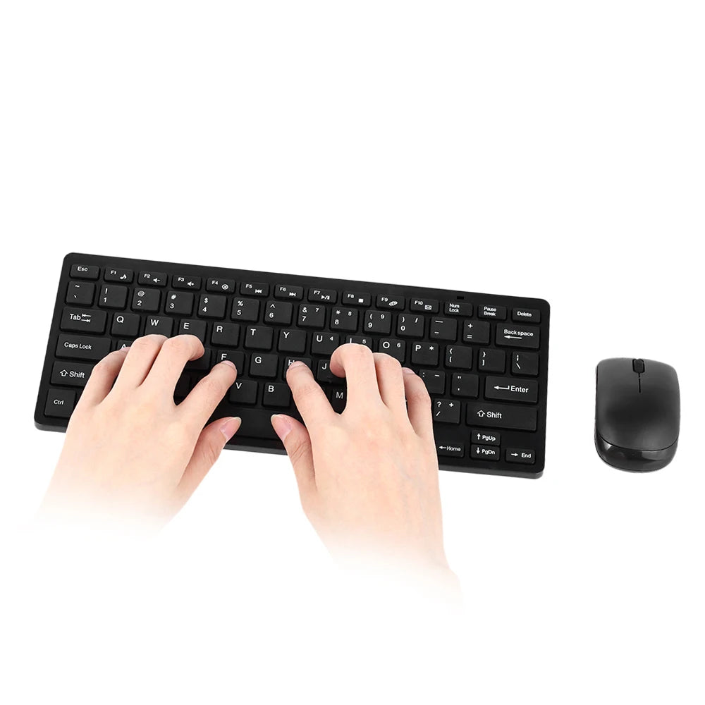 Ensemble clavier & souris sans fil 2.4GHz – Ultra fin avec récepteur USB – Compatible PC, ordinateur portable, Android TV Box