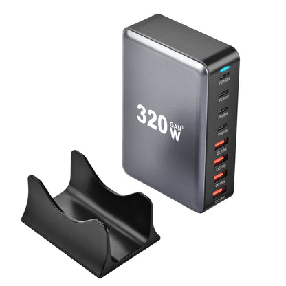 Chargeur rapide GaN 320W – 8 ports USB-C & USB-A – PD 3.0
