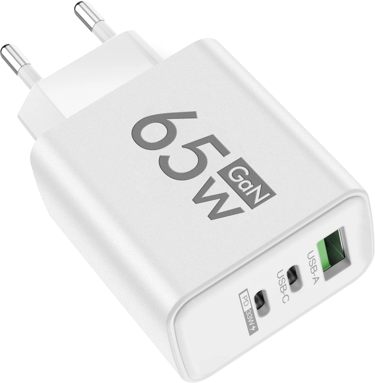 Chargeur mural rapide USB-C 65W – 3 ports – Compatible iPhone 15/14, Samsung, Xiaomi