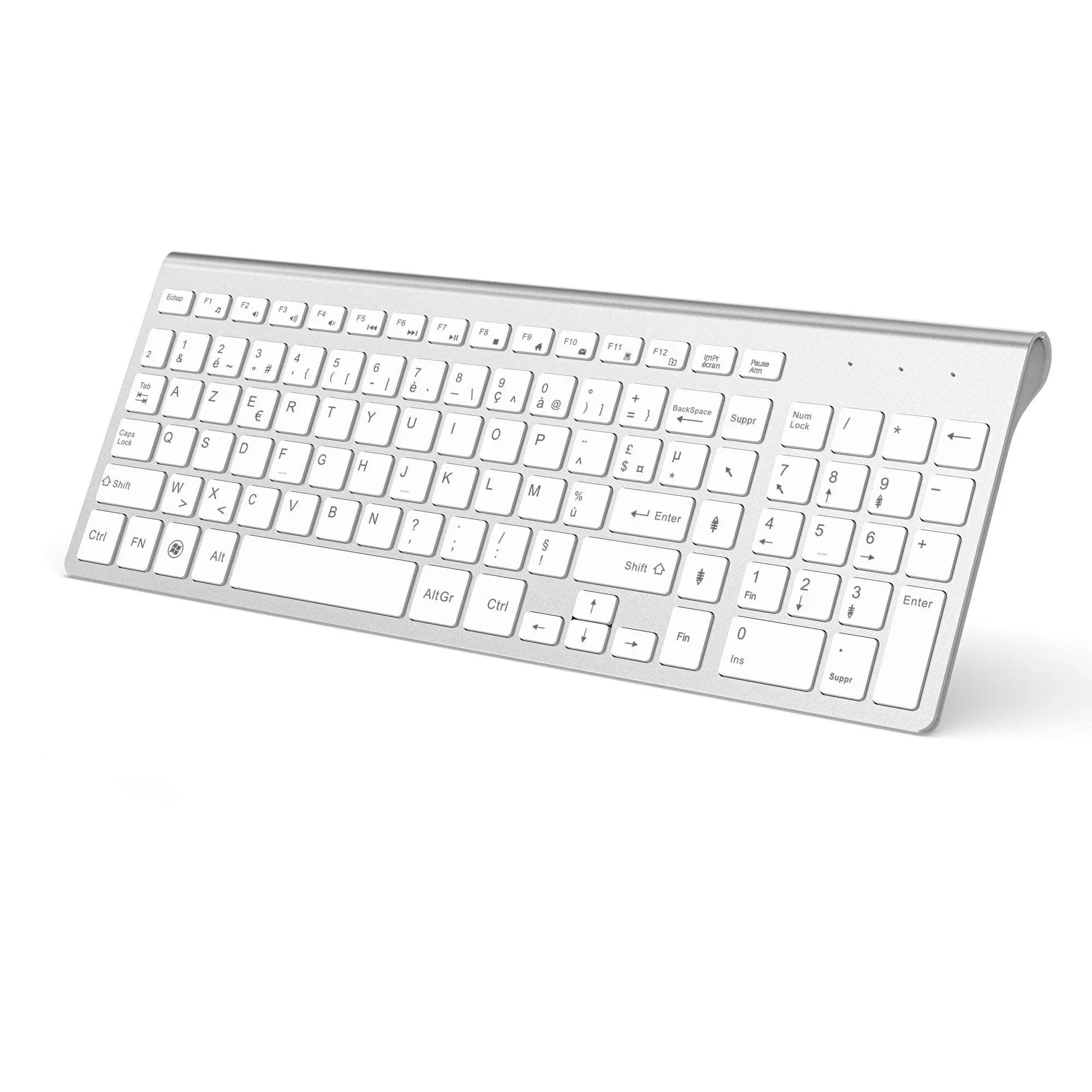 Clavier sans fil AZERTY 2.4G – Design ultra fin & silencieux – Disponible en Gris, Argent