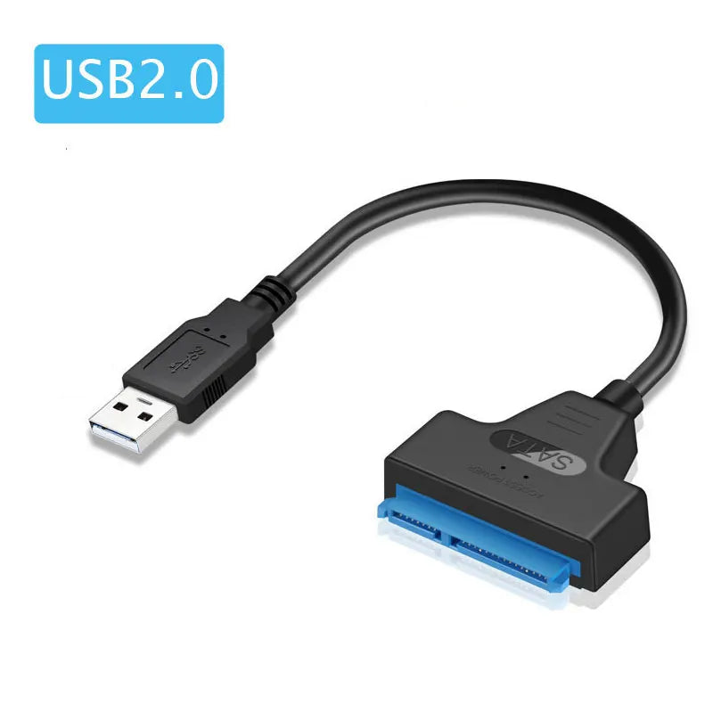 Câble adaptateur SATA vers USB 3.0/2.0 – Jusqu’à 6 Gbps – Pour disque dur ou SSD 2,5’’ SATA III (22 broches)
