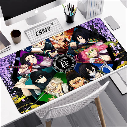 Tapis de souris gamer Demon Slayer – Grand format pour clavier & souris – Accessoire de bureau inspiré de l’anime