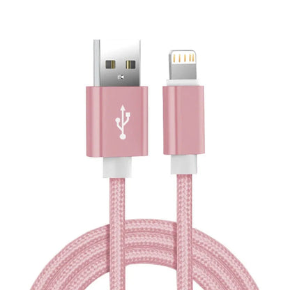 Câble USB Lightning en nylon tressé renforcé – Charge rapide – Compatible iPhone (6S à 14 Pro Max) & iPad
