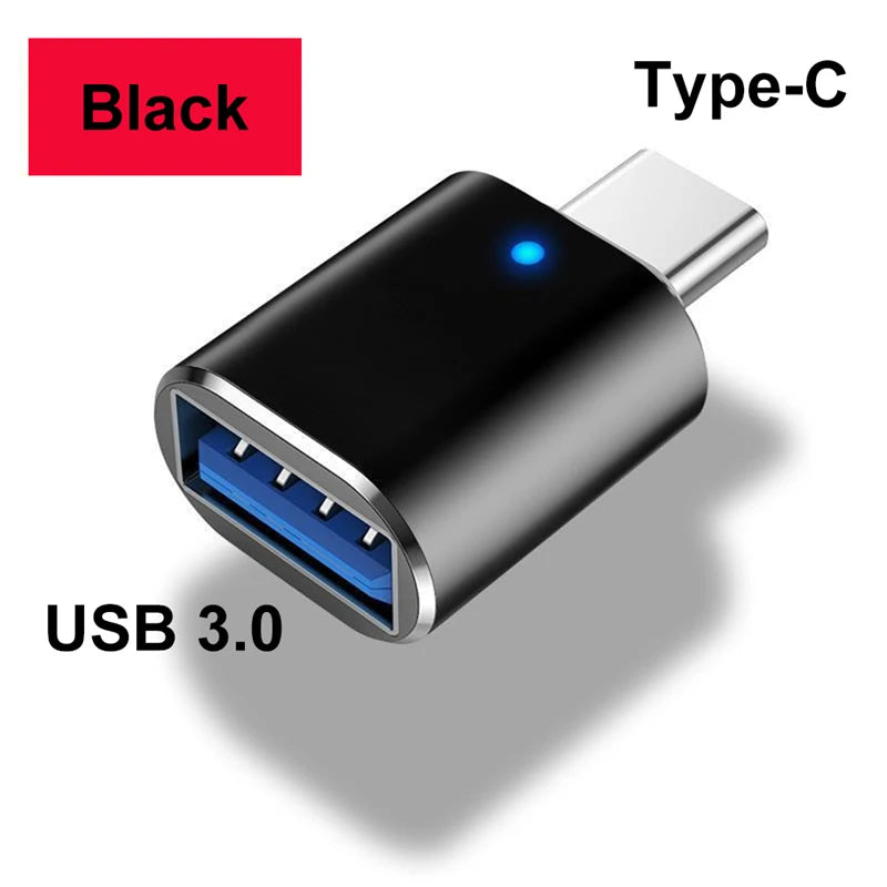 Adaptateur USB / USB-C avec LED – Connecteur OTG compatible Samsung, Huawei, Xiaomi, POCO