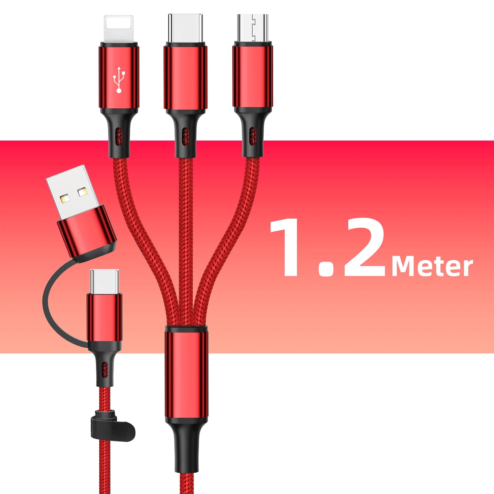 Câble multi-charge 3-en-1 – iPhone / USB-C / Micro USB