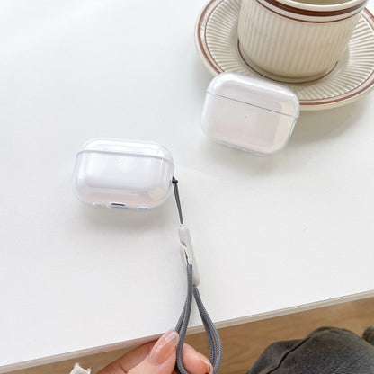Coque transparente en TPU souple pour AirPods 1/2/3/Pro/Pro2 – Étui antichoc avec dragonne incluse