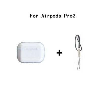 Coque transparente en TPU souple pour AirPods 1/2/3/Pro/Pro2 – Étui antichoc avec dragonne incluse