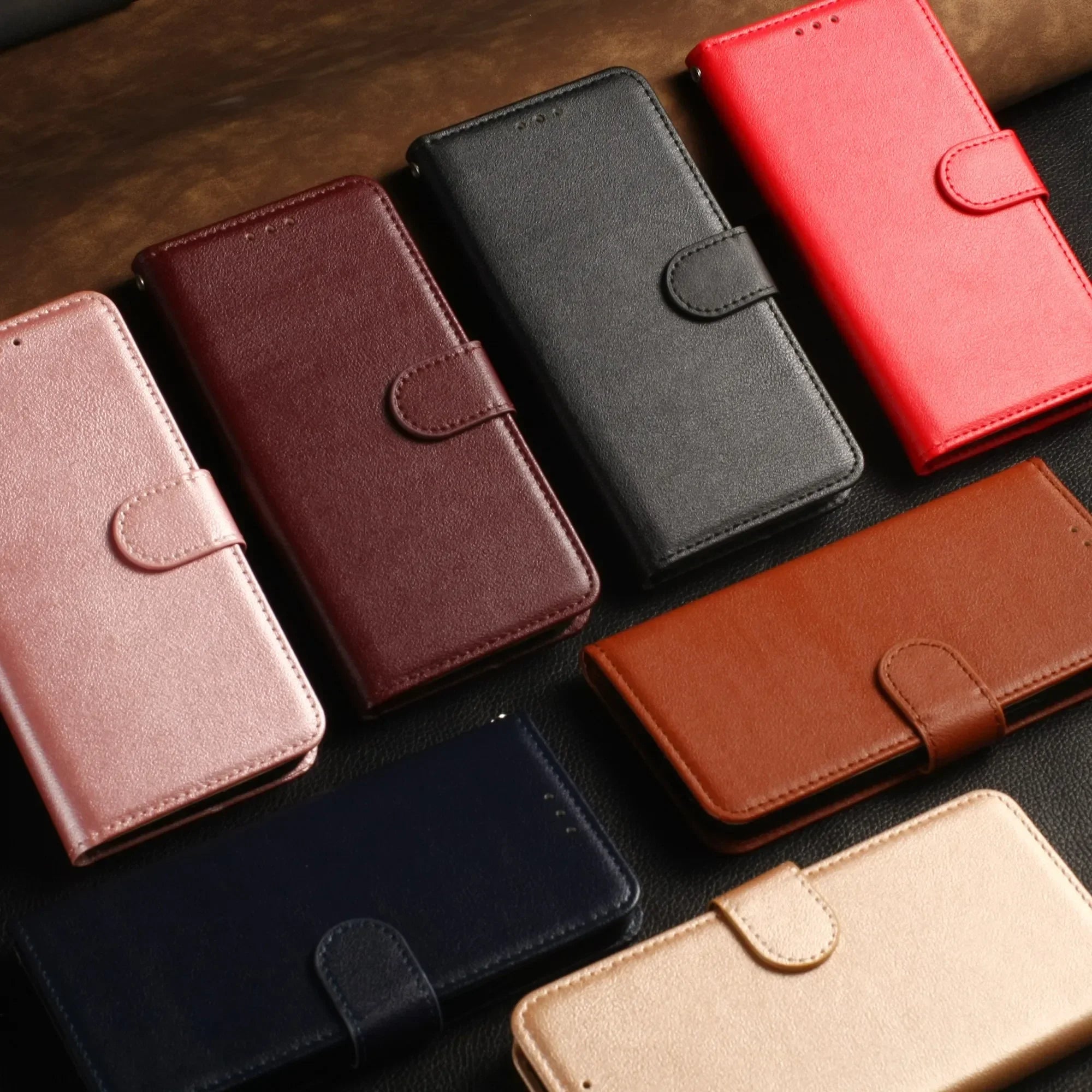 Coque portefeuille en cuir avec rabat – Compatible Samsung Galaxy