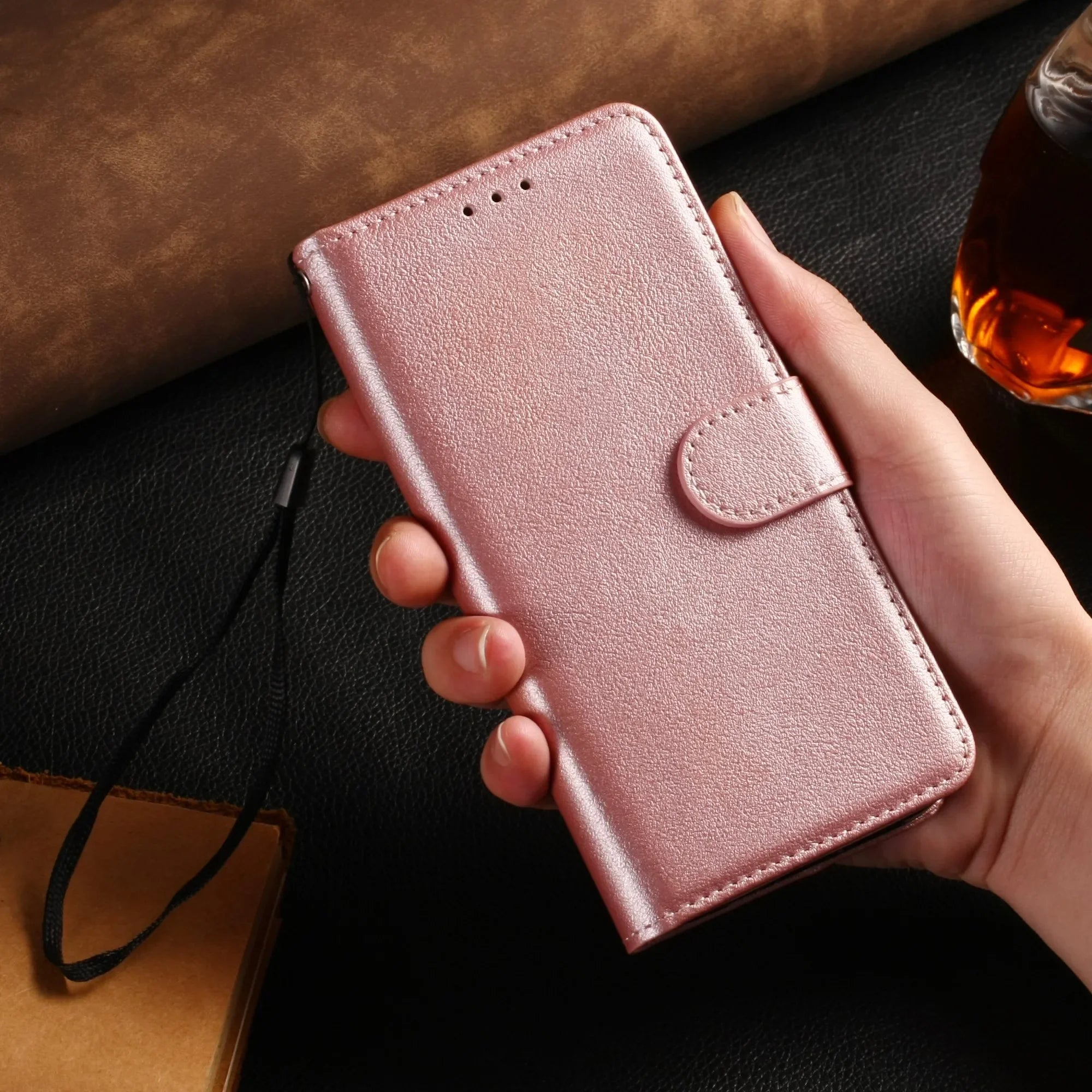 Coque portefeuille en cuir avec rabat – Compatible Samsung Galaxy
