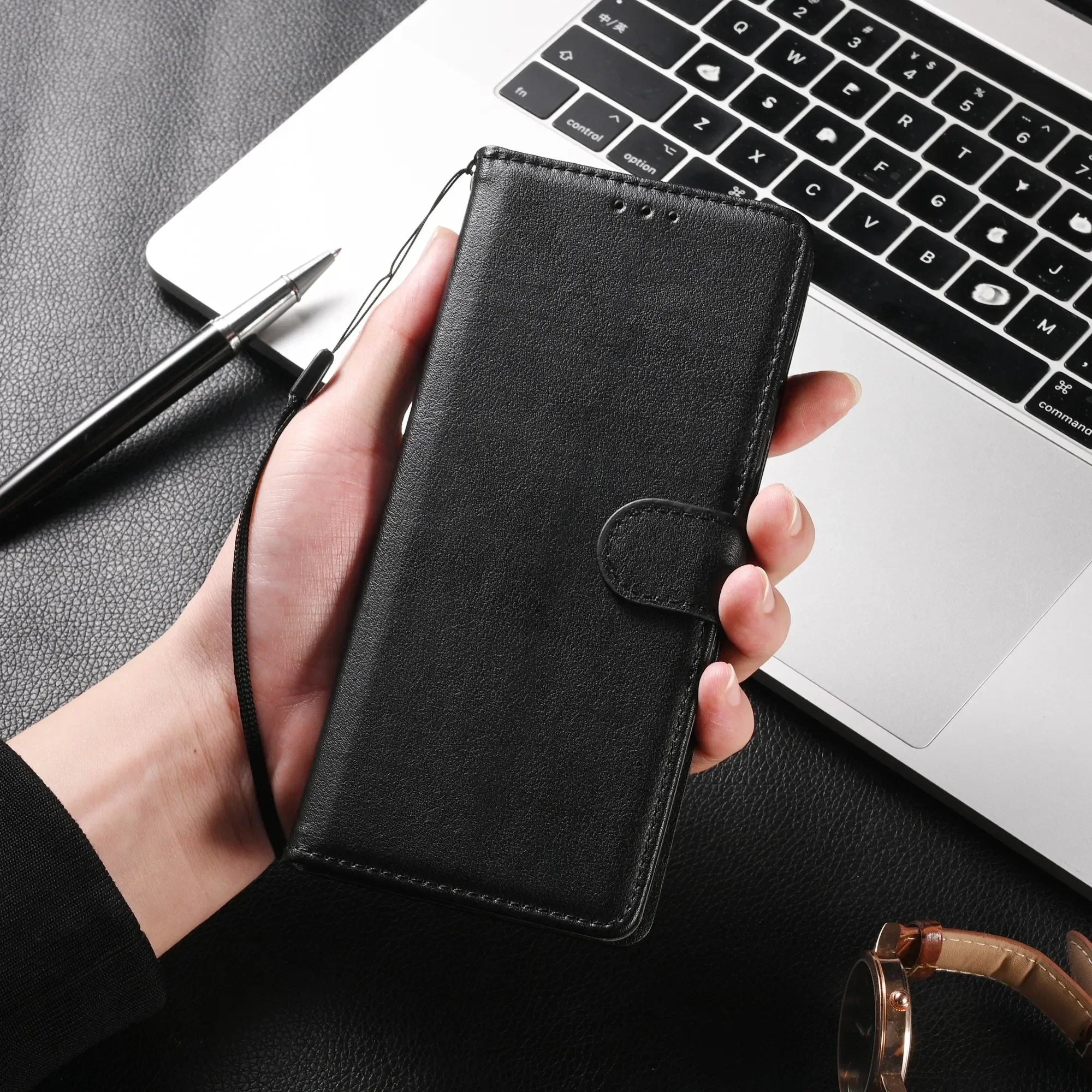 Coque portefeuille en cuir avec rabat – Compatible Samsung Galaxy