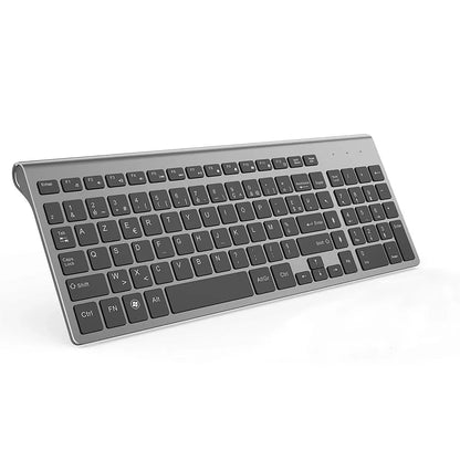 Clavier sans fil AZERTY 2.4G – Design ultra fin & silencieux – Disponible en Gris, Argent