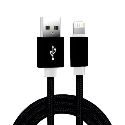 Câble USB Lightning en nylon tressé renforcé – Charge rapide – Compatible iPhone (6S à 14 Pro Max) & iPad