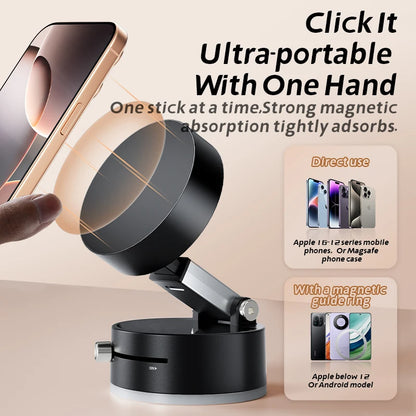 Support magnétique pliable double face – Fixation murale ou de table pour smartphone – Compatible iPhone & Android