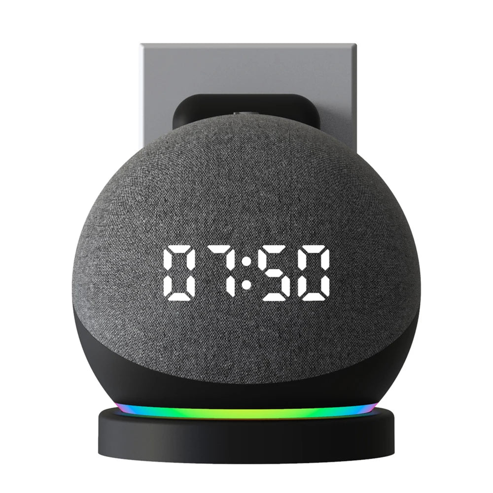 Support mural pour Echo Dot 4e et 5e génération – Fixation murale avec rangement de câble – Coque rigide