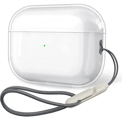 Coque transparente en TPU souple pour AirPods 1/2/3/Pro/Pro2 – Étui antichoc avec dragonne incluse