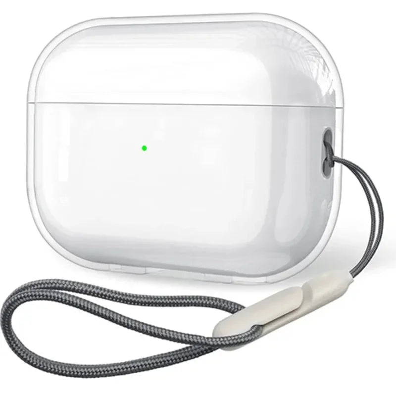 Coque transparente en TPU souple pour AirPods 1/2/3/Pro/Pro2 – Étui antichoc avec dragonne incluse
